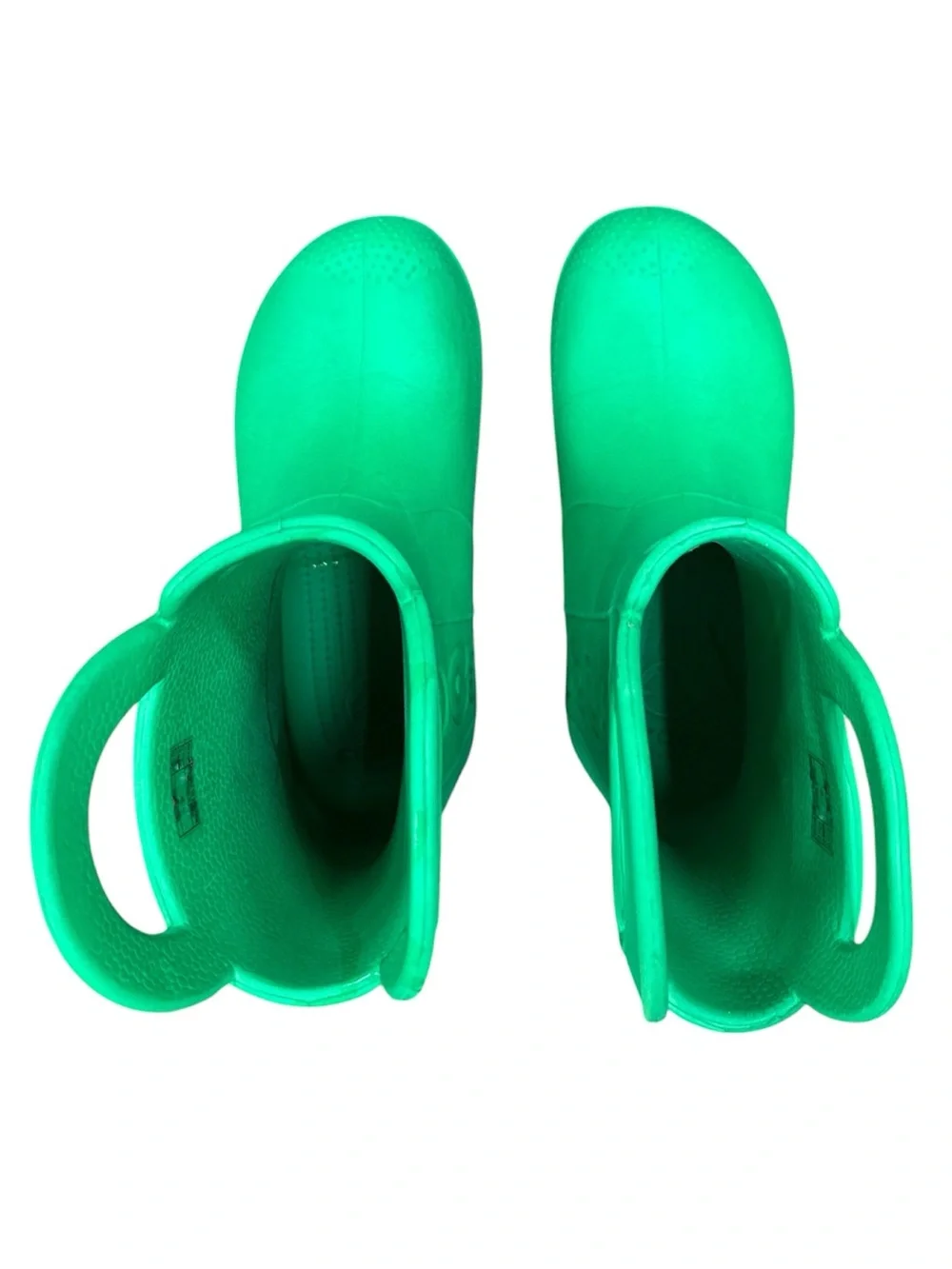 CROCS Kids Bright Green Handle Rain Boots Size J 3